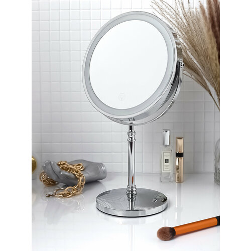 Зеркало настольное косметическое для макияжа с подсветкой и увеличением 10х 3200₽