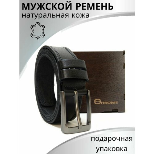фото Ремень , размер 100, черный chrome