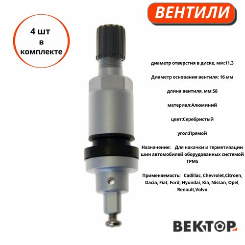 Вентили TPMS-25 под датчик (4 шт)