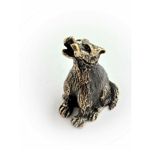 Волк воющий на луну колокольчик латунный