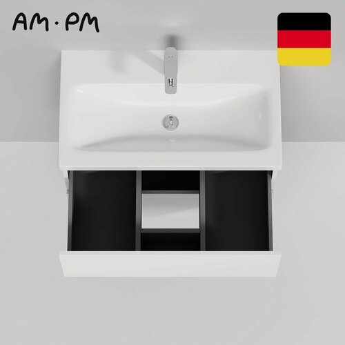 Изображение товара Раковина для ванной AM.PM, со смесителем белый, 60 см, мебельная, встроенная, белый глянец