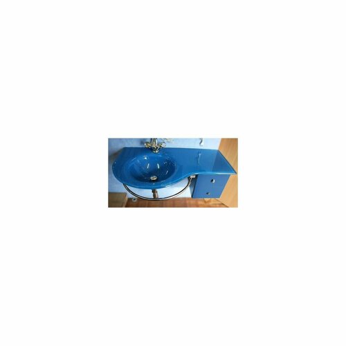 Стеклянная раковина Ledeme L112-06 100 см голубая