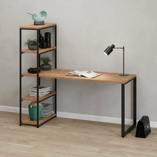 Стол-Стеллаж Айсберг Лофт 01 Черныйдуб крафт табак 9990₽