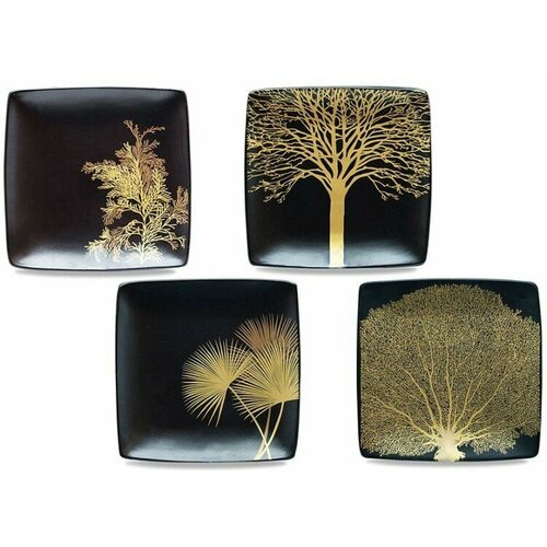 Набор тарелок Singapore, чёрный, 21x21 см. 4 шт. WD Lifestyle