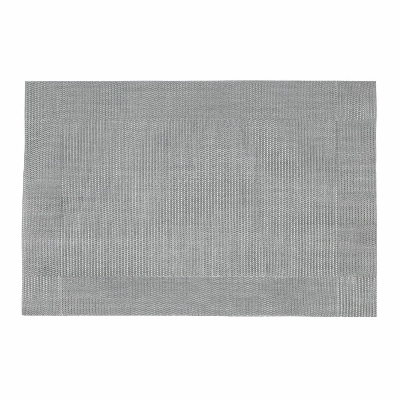 фото Салфетка под приборы, 30х45 см, ПВХ/полиэстер, прямоугольная, серая, Mats