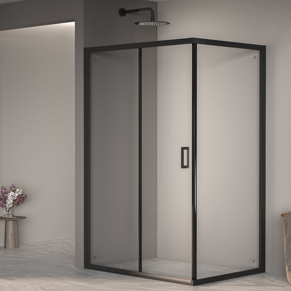 фото Душевой уголок RGW Passage 80x120 PA-245-B стекло прозрачное, профиль черный