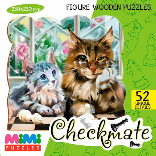 Фигурные деревянные пазлы «Шах и мат» Mimi Puzzles, Нескучные игры