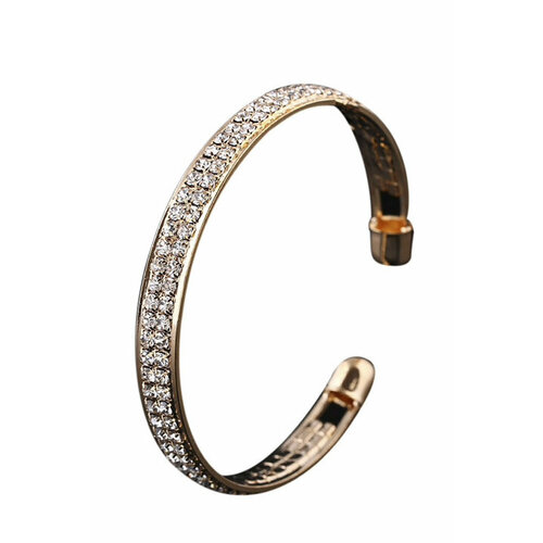 фото Браслет, стразы, металл, размер 19 см, желтый kokette