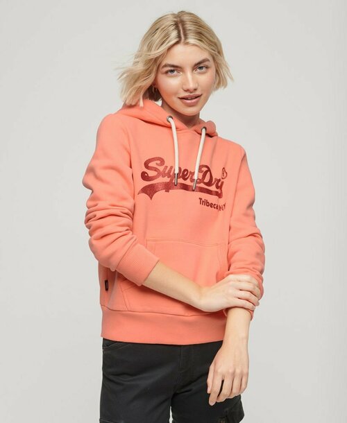 Худи Superdry, размер 14, красный, коралловый