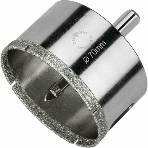 Коронка алмазная по керамограниту и керамике с центрирующим сверлом 70 мм Diamond Industrial DIDCSC070