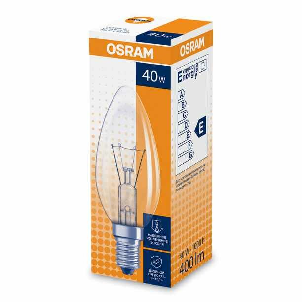 Лампа накаливания Osram 40 Вт E14/В прозрачная (1 ед.)