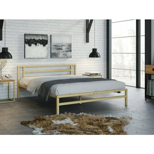 Двуспальная кровать Титан 160 Коричневый ящики Дуб молочный