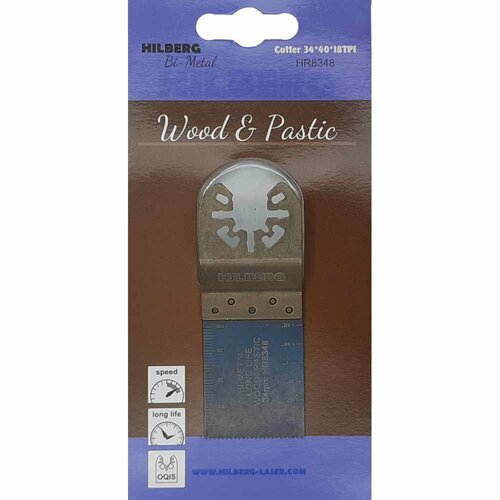 Полотно пильное погружное по древесине и пластику 34x40 мм 18TPI Bi-M Hilberg HR8348 490₽