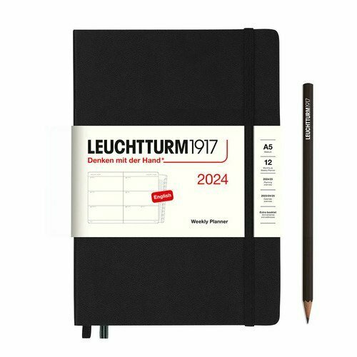 Еженедельник Leuchtturm1917 - 2024г, A5, без расп, черный + блокнот A7