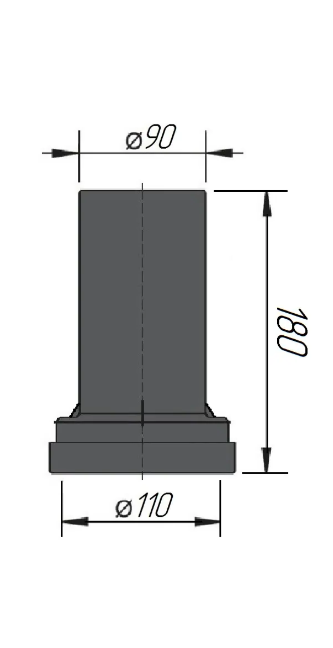 АМ. РМ патрубок для инсталляции 90мм