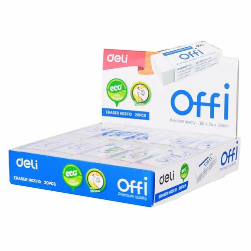 Ластик Deli EH03110 ластик deli offi eh03010 40x22x12мм пвх белый