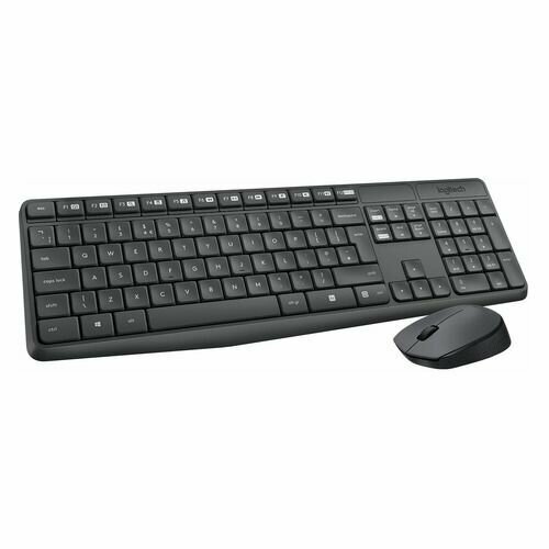 Комплект (клавиатура+мышь) Logitech MK235, USB, беспроводной, серый [920-007931] беспроводной комплект клавиатура мышь logitech mk235 grey 920 007948