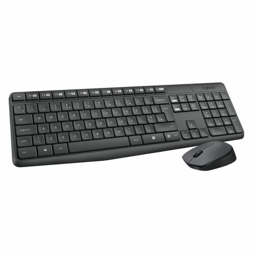 Комплект (клавиатура+мышь) Logitech MK235 USB беспроводной серый [920-007931]