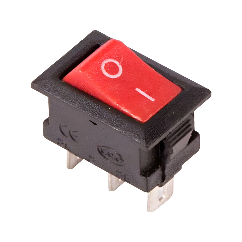 Переключатель Rexant клавишный 250V 3А (3с) ON-ON красный Micro (RWB-102) - фото №2