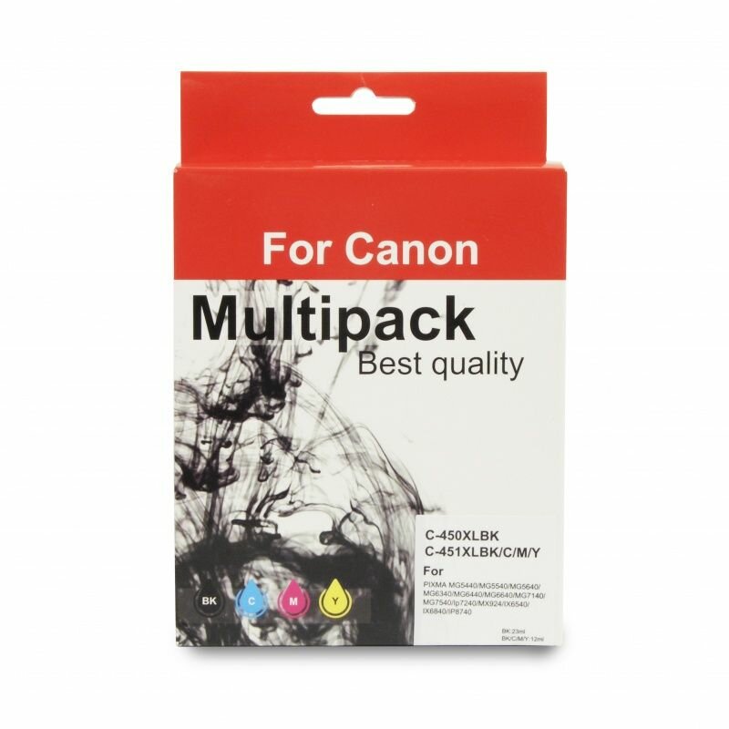 Набор из пяти картриджей для струйных принтеров Canon PGI-450XL, Canon CLI-451XL MULTI PACK, Canon Pixma iP7240, MG5440, MG5640, MX724, MX924, iX6840