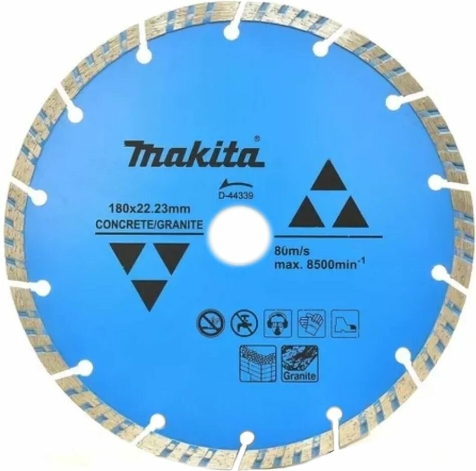 Алмазный диск сегментированный Турбо по бетону/граниту Standard 180x2223x7 мм Makita D-44339