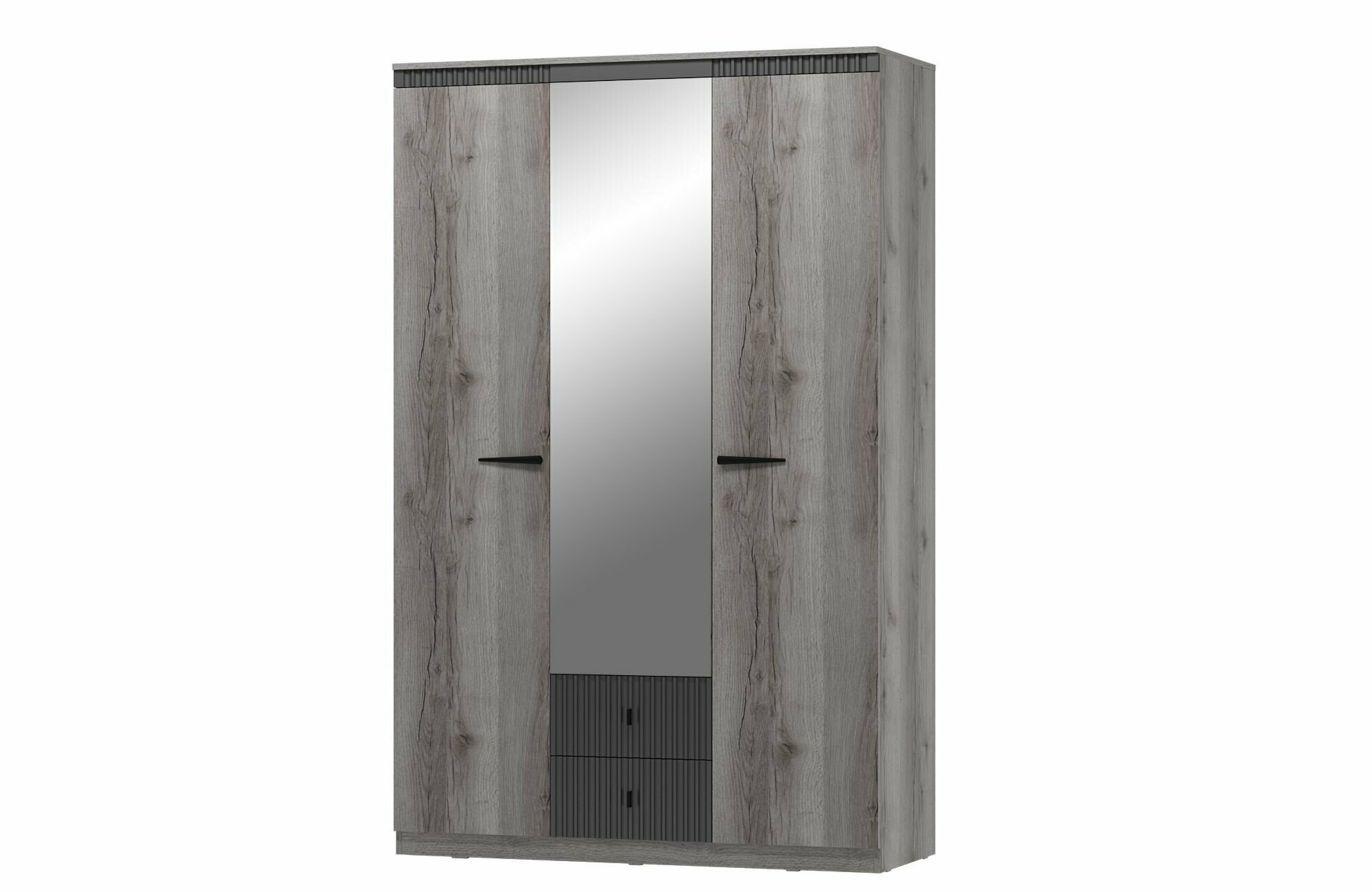 фото Шкаф-витрина подвесной Ольга-3, с 1 ящиком и дверью, 45х136х32 см, цвет Дуб делано/Лофт сильвер