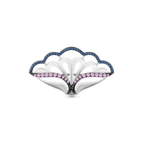 Брошь Serebro, серебро, 925 проба, родирование, топаз