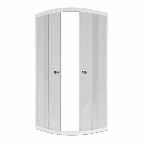 Душевой уголок Метакам Classic белый 89х89х185 см полукруг стекло прозрачное 4 мм (21469)