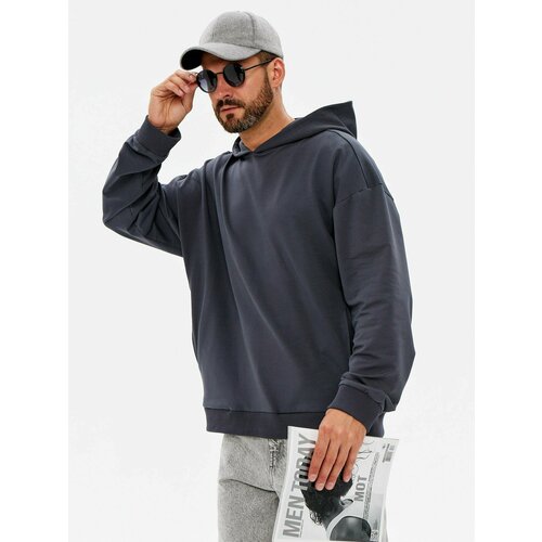 фото Худи , размер 50, синий, серый нет бренда