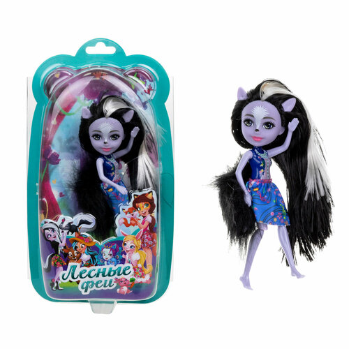 Кукла Лесные Феи 16 см с черными волосами кукла лесные феи с кудрявыми светлыми волосами