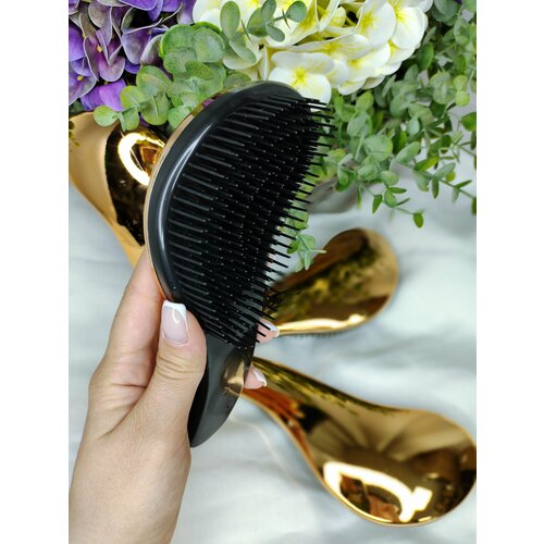Расческа Detangler Brush для сухих и влажных волос профессиональная распутывающая цвет розовое золото расчёска для распутывания сухих и влажных волос