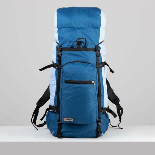 Рюкзак туристический, 120 л, отдел на шнурке, наружный карман, 2 боковые сетки, цвет синий рюкзак туристический airport синий 18 л