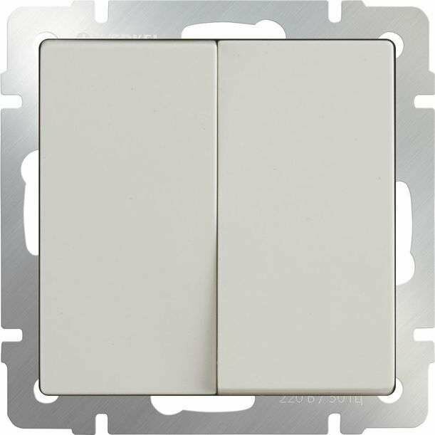 Выключатель встраиваемый двухклавишный проходной WERKEL WL03-SW-2G-2W / W1122003 слоновая кость