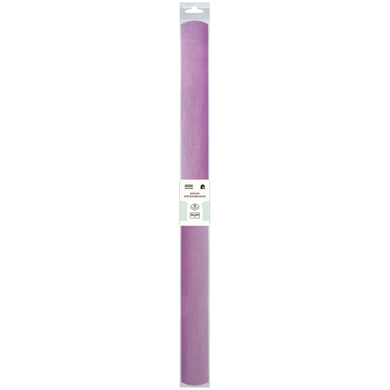 Бумага цветная крепированная Три Совы, 50x250см, 32 г/кв. м, светло-сиреневая, в рулоне, 1 лист (CR_43967)