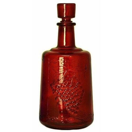 Бутылка стеклянная Традиция 1,5л, 52-П29Б-1500 с цветной декорацией наружн. стороны (красный)