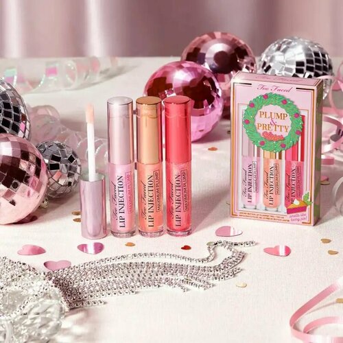 Too Faced Набор блесков для увеличения губ Plump and Pretty Kisses Lip Plumper Trio