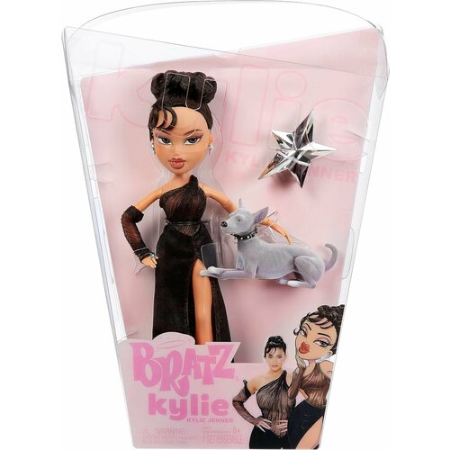 фото Кукла bratz x kylie jenner - night fashion doll - collectible doll with evening gown, pet dog, and poster нет бренда