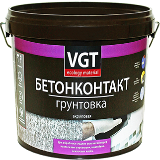 Грунт Бетонконтакт VGT ВД-АК-0301 Контактный 8кг под Штукатурку с Мраморной Крошкой, Белый / ВГТ Бетонконтакт.