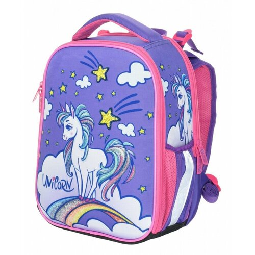 Рюкзак schoolформат Little Unicorn, модель Ergonomic 2а4m, жесткий каркас, двухсекционный, 35х26х16см, 14л, для девочек