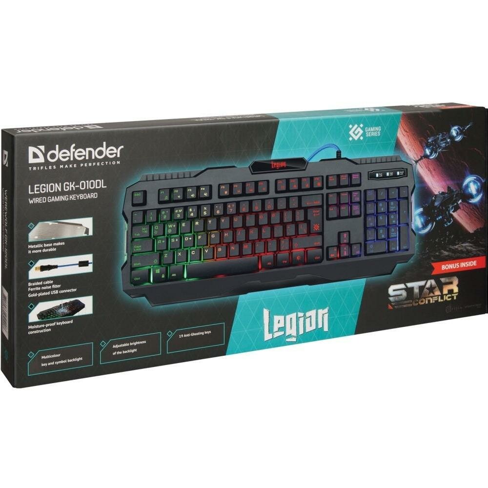 Клавиатура Defender Legion GK-010DL RU Black USB