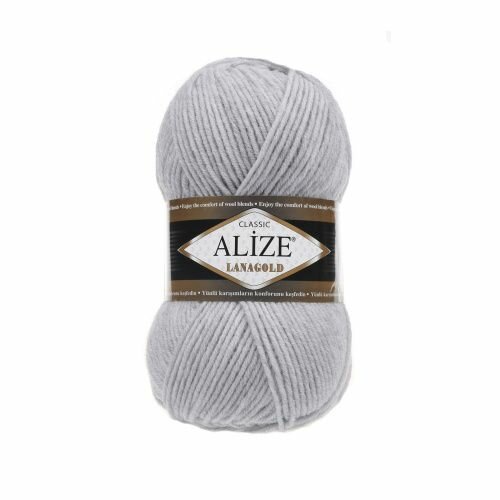 Пряжа Alize Lanagold classic (Ализе Ланаголд классик), комплект: 2 шт., цвет: пепельный меланж (684), состав: 49% шерсть, 51% акрил
