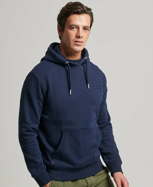 Худи Superdry ESSENTIAL LOGO HOODIE, размер S, синий