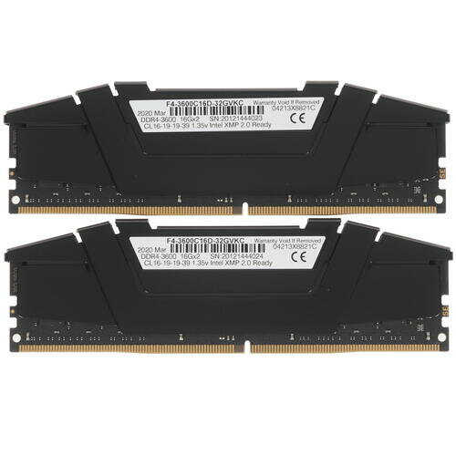 Оперативная память DDR4 G.skill Ripjaws V 32GB (2x16GB kit) 3600MHz CL16 1.35V CLASSIC BLACK (F4-3600C16D-32GVKC)