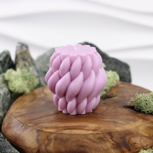 Интерьерная фигурная свеча геометрия 11 см, 100% оливковый воск