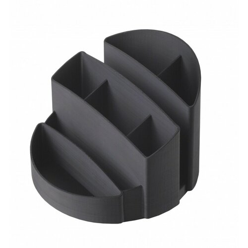 Подставка для канцелярских принадлежностей Омега, 8 отделений, черный пластик, 12шт.