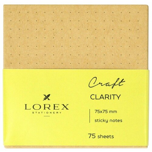 Стикеры (самоклеящийся блок) Lorex Craft Clarity, 75х75мм, 75 листов