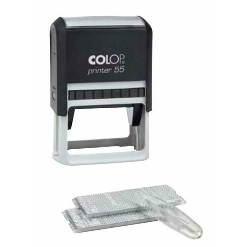 Штамп самонаборный Colop Printer 55 (40х60мм, 10 строк, пласт. рамка, 2 кассы) самонаборный штамп ideal 4912 синяя подушка