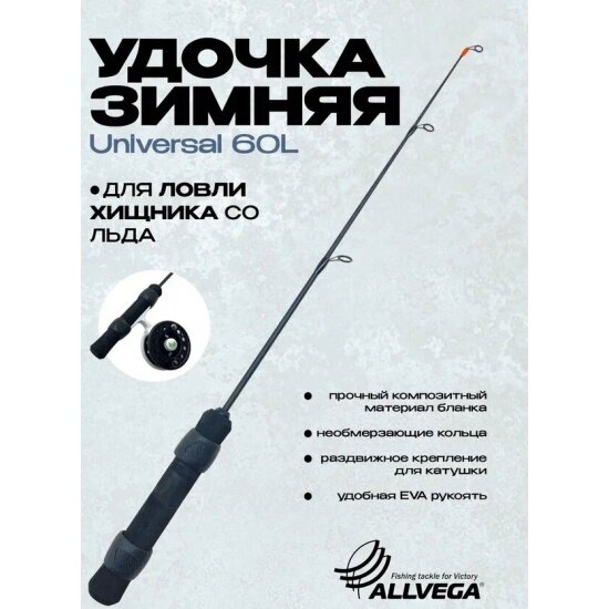 Удилище зимнее Allvega Leader Pro 60MH 60см, тест 15-40г