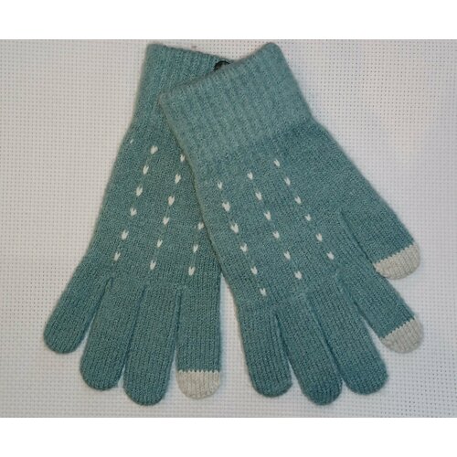 Перчатки HENU, демисезон/зима, шерсть, размер 14-16 лет, бирюзовый