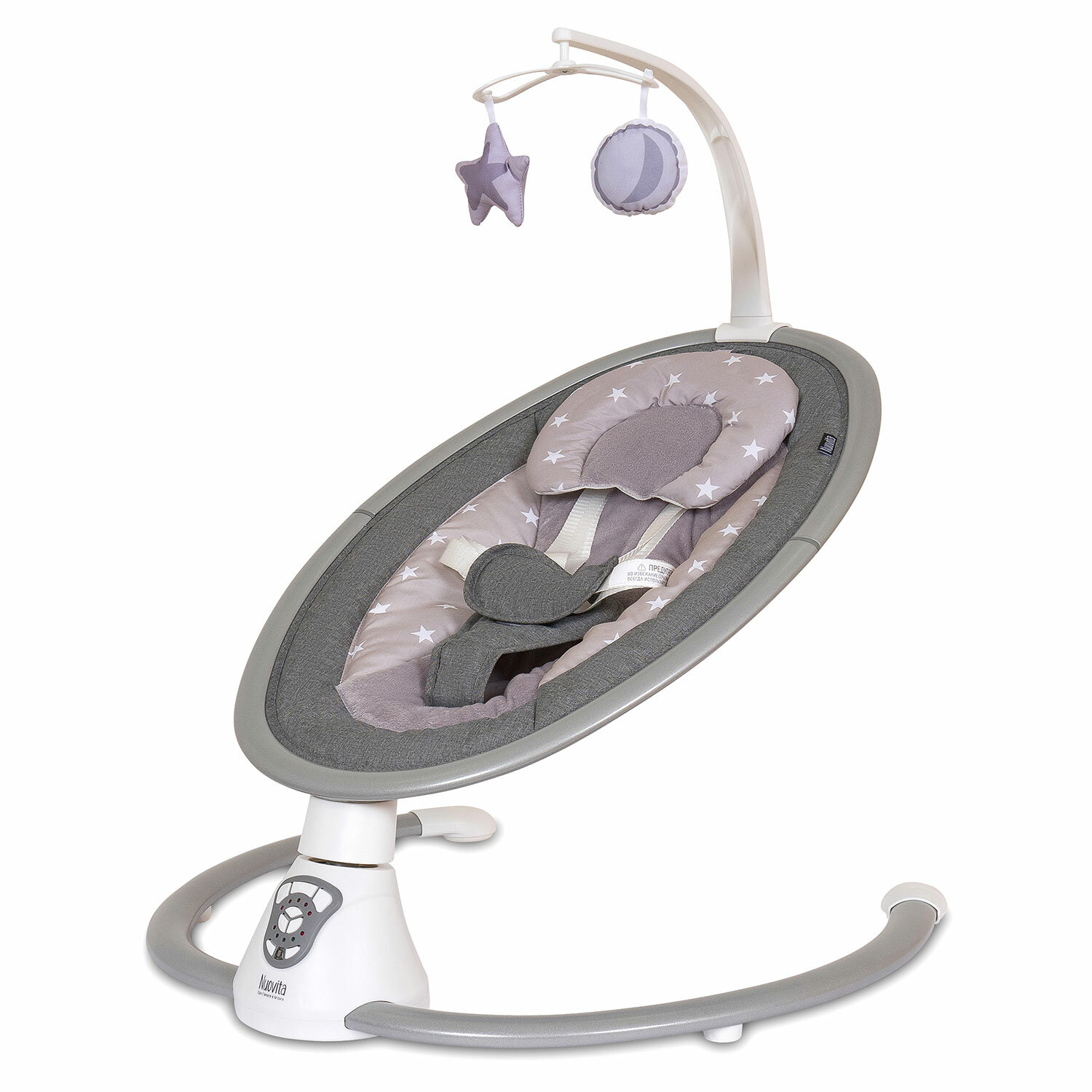 Электрокачели для новорожденного Nuovita Mistero MS4 (Серая звезда)
